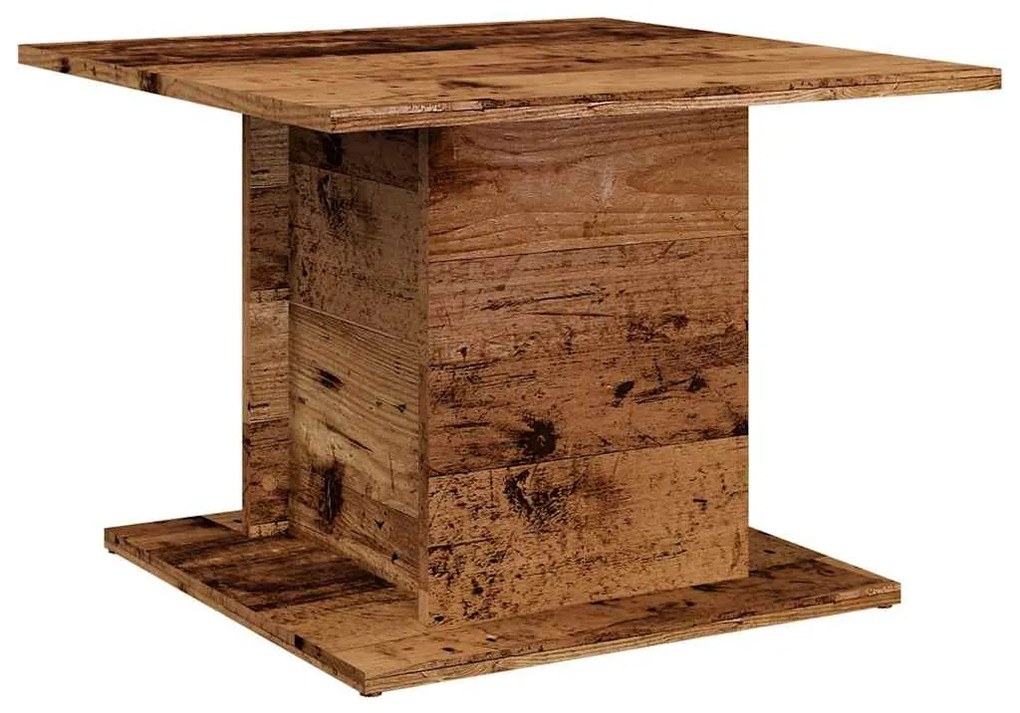 Antik fa színű szerelt fa dohányzóasztal 55,5 x 55,5 x 40 cm