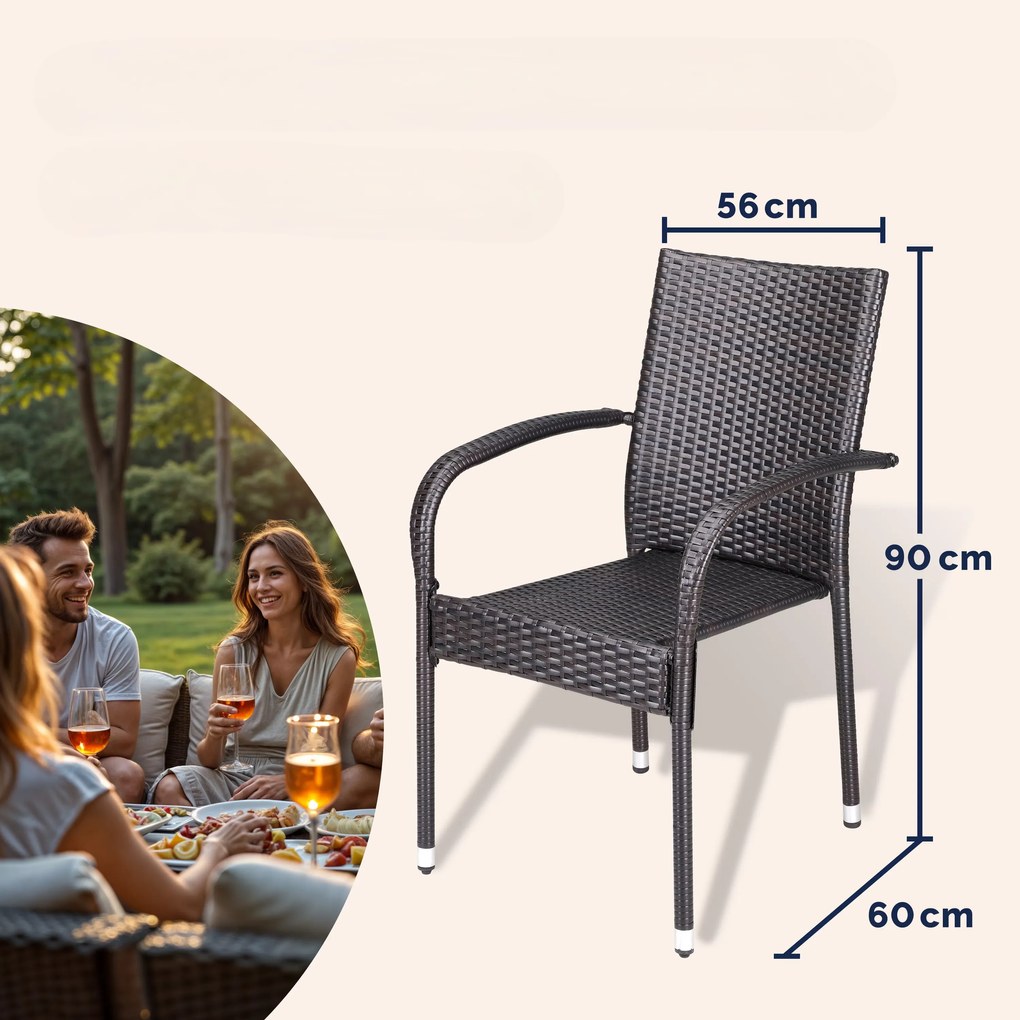Deuba Comfort rattan székek 4 darabos - barna