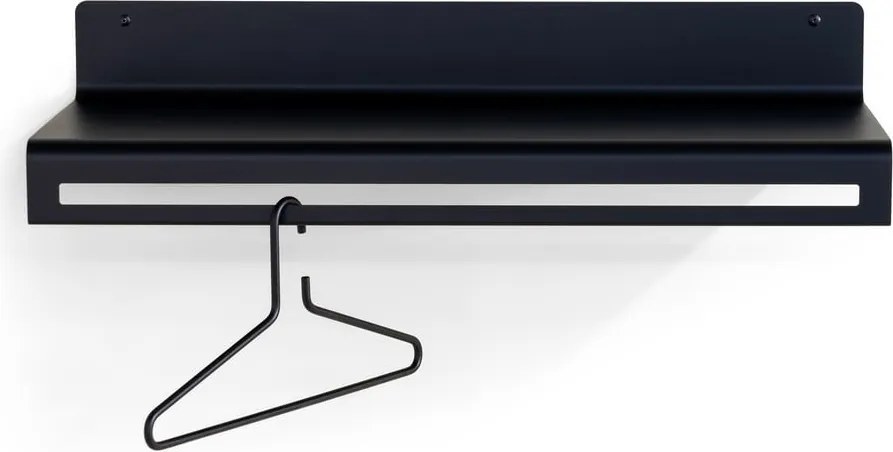 Fekete fém fali fogas polccal 78 cm Sway – Spinder Design