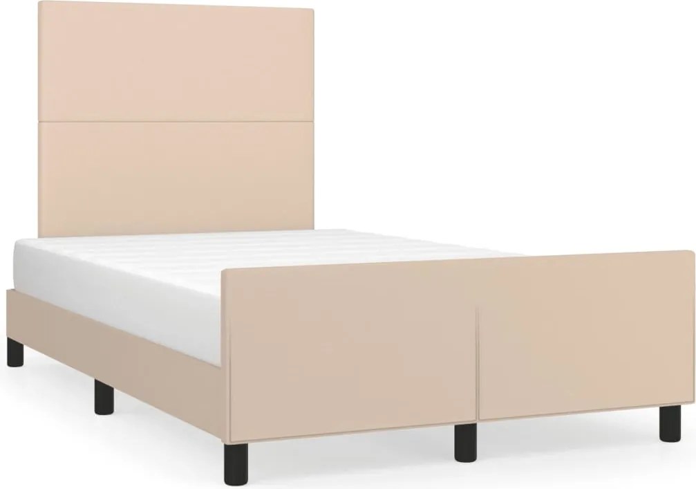 vidaXL cappuccino színű műbőr ágykeret fejtámlával 120x200 cm
