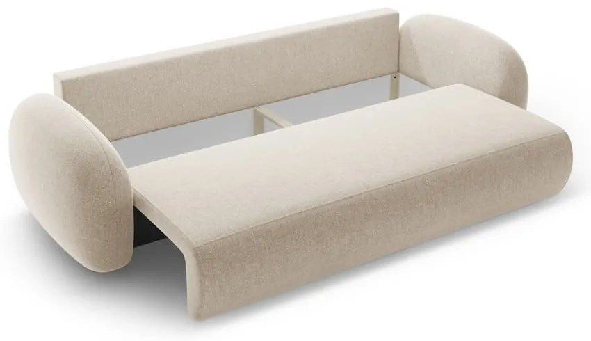Bézs zsenília kinyitható-tárolóhelyes kanapé 262 cm Tonale – Cosmopolitan Design