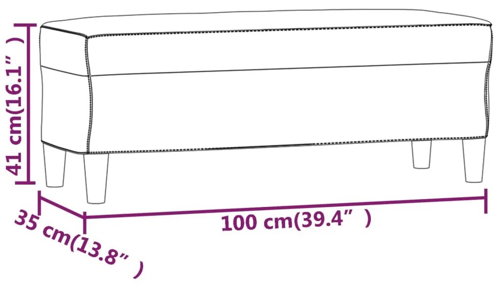 vidaXL világossárga szövet pad 100 x 35 x 41 cm