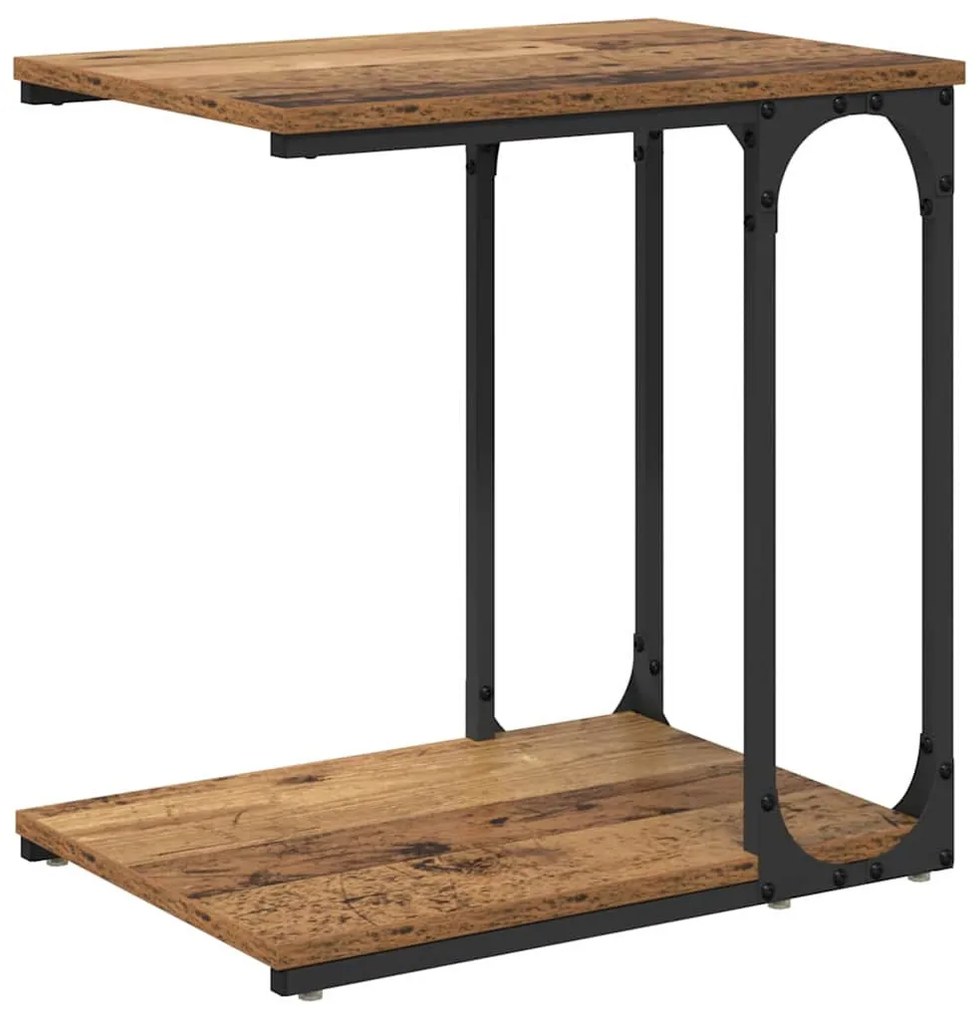 Oldal asztal polcokkal Régi fa 50 x 35 x 52 cm Faanyag