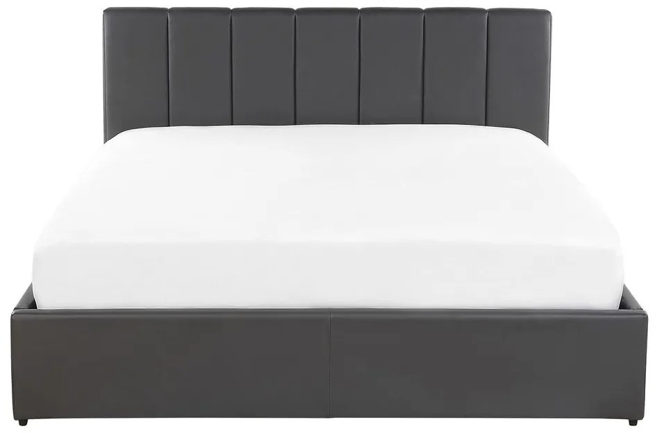 Franciaágy 140 cm DARGAN (szürke) (műbőr) (ágyráccsal és tárolóhellyel). 1026648
