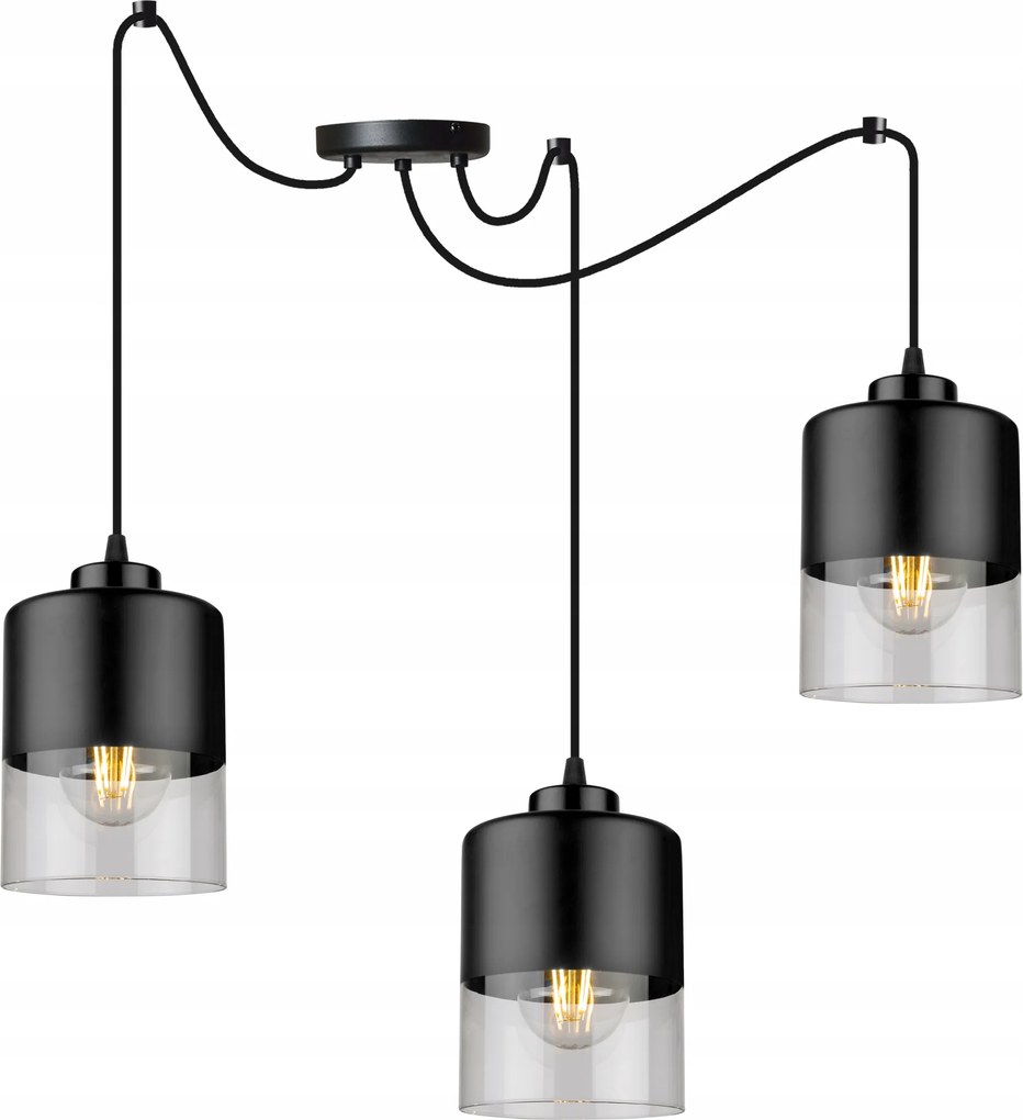 Mennyezeti Lámpa Lógó Csillár Hármas Fekete Pók Üveg Loft Asztal Felett