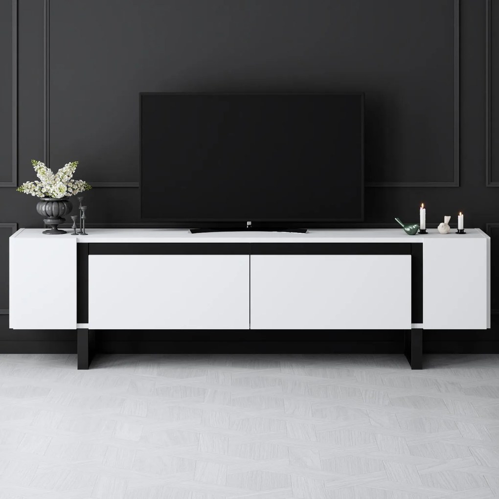 TV szekrény Yildiz - White, Black