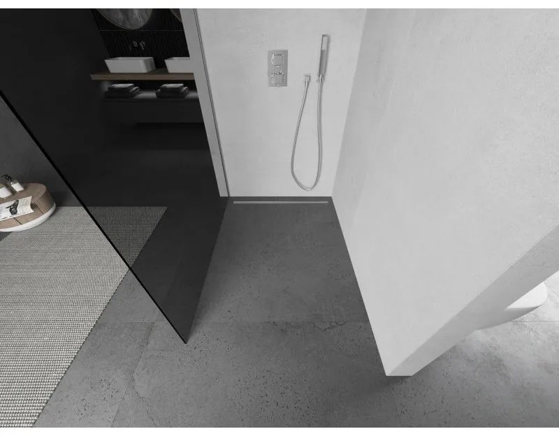 Mexen Kioto zuhanyparaván 100x200 cm 8 mm, króm profil, szürke üveg, 800-100-101-01-40