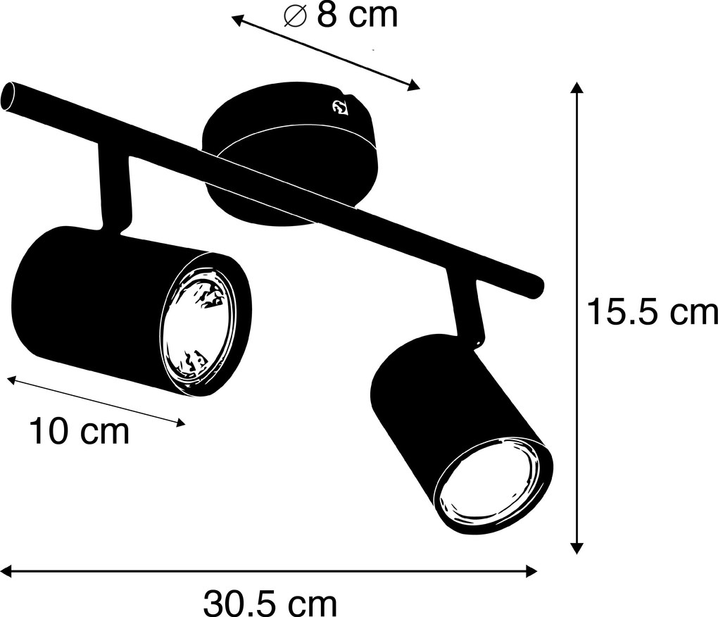 Modern spotlámpa fehér, 2 db WiFi GU10 izzóval, állítható - Jeana