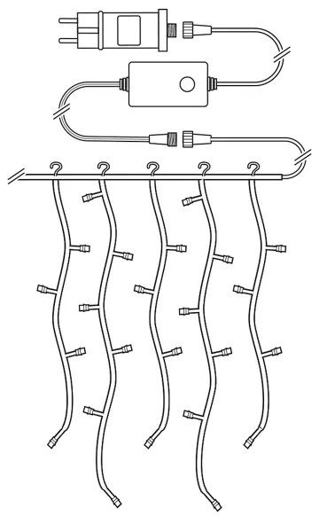 Nedis WIFILXC02W200 - LED karácsonyi függöny 200 LED/11 funkció 6 m IP65 Wi-Fi Tuya