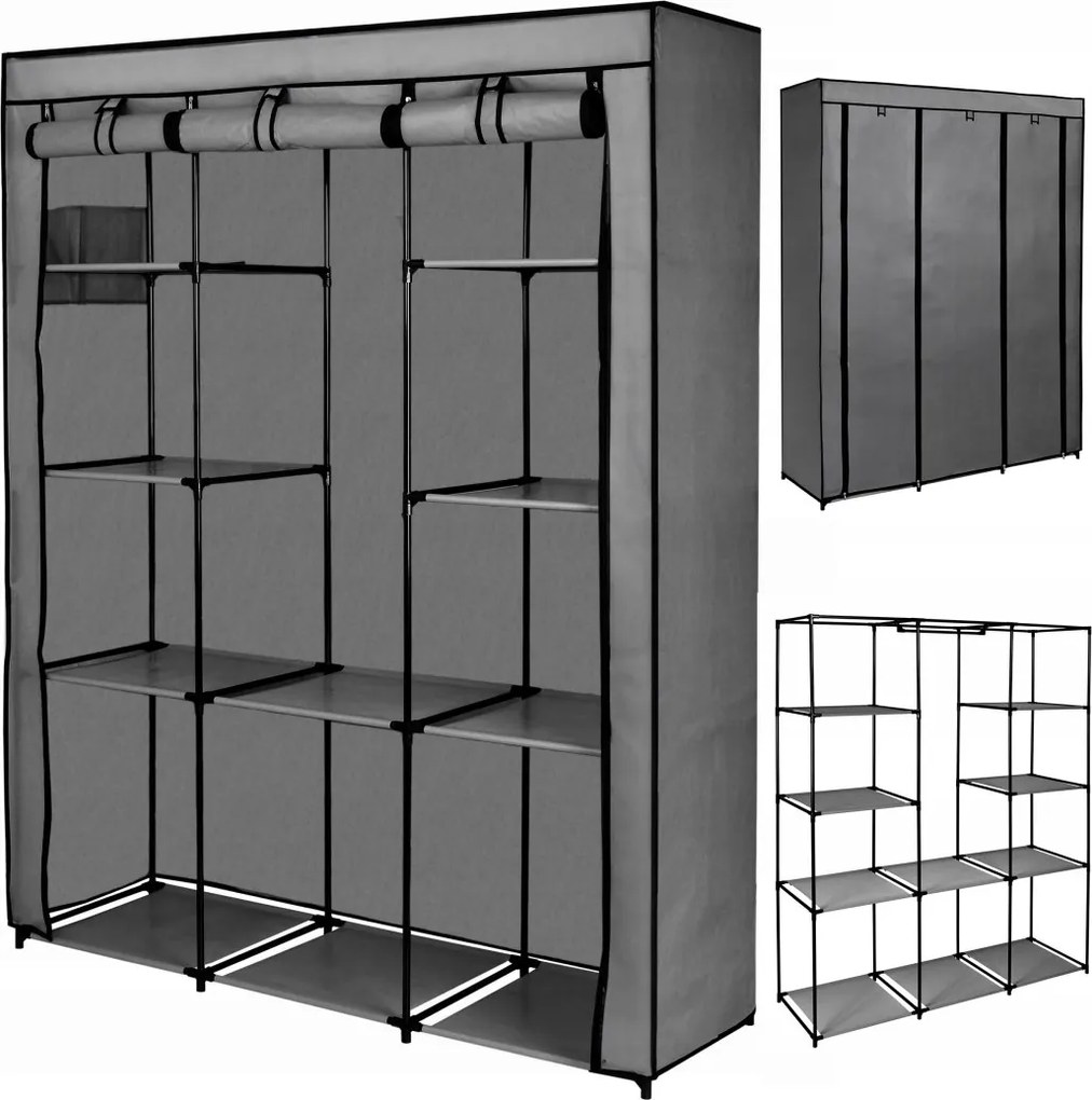 Textilszekrény 10 polccal Mira Maxi antracit