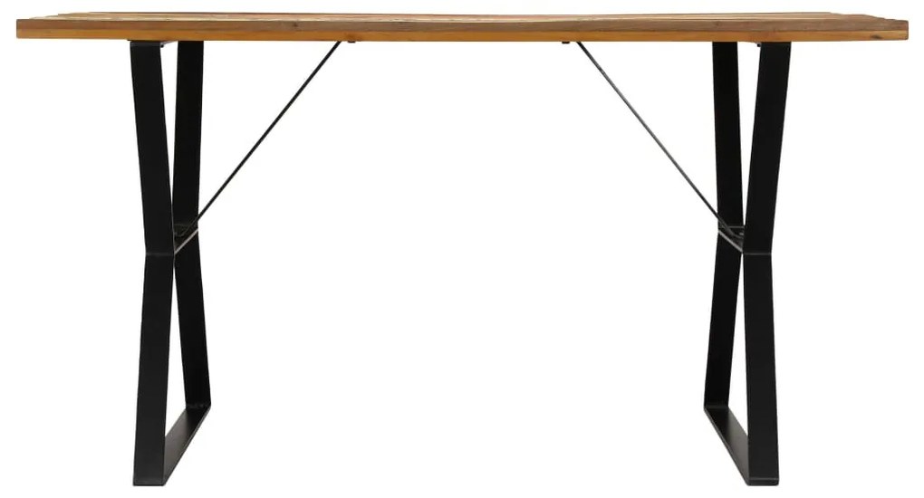 Tömör újrahasznosított fa étkezőasztal 140 x 80 x 76 cm