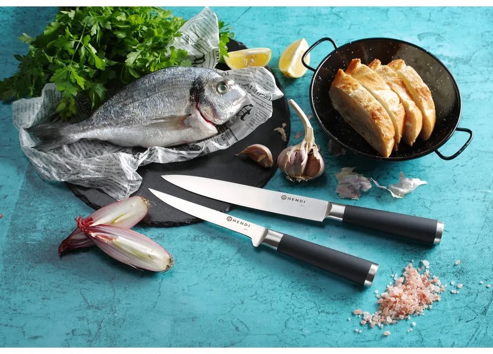 Rozsdamentes acél kés készlet 9 db-os – Hendi