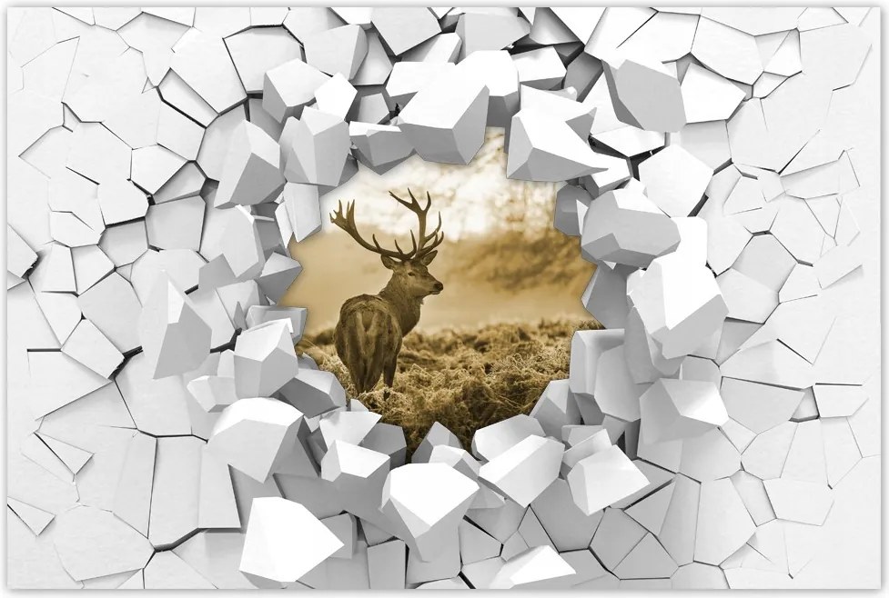 Poszterek 120x80 Szépia szarvas