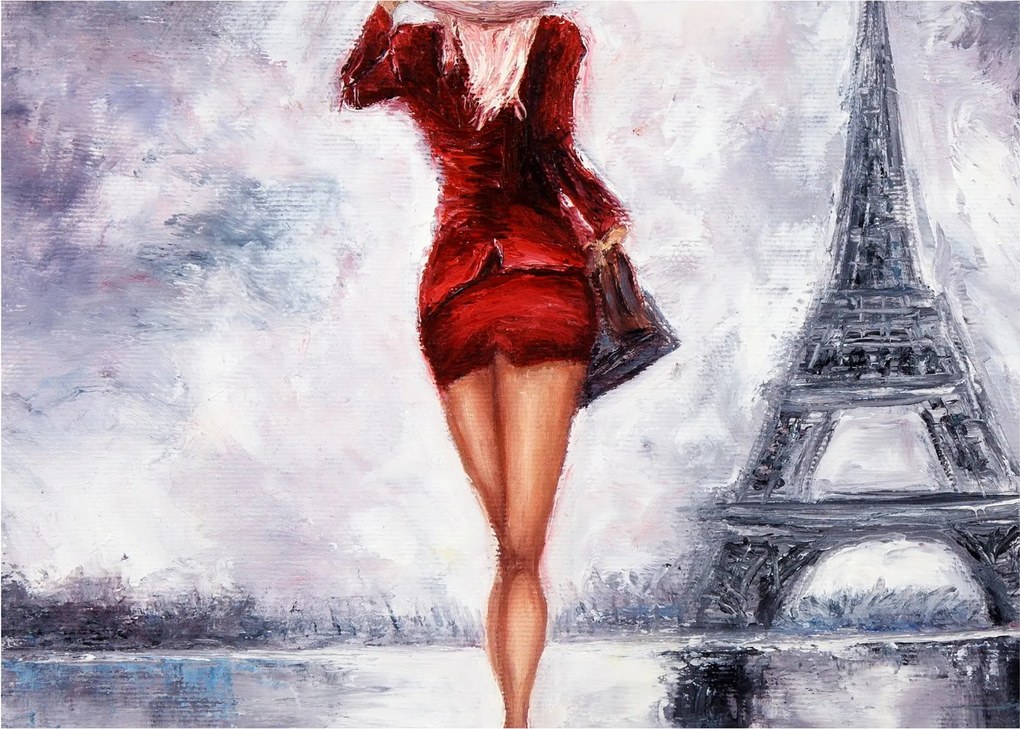 Kép - Nő és az Eiffel-torony (70x50 cm)