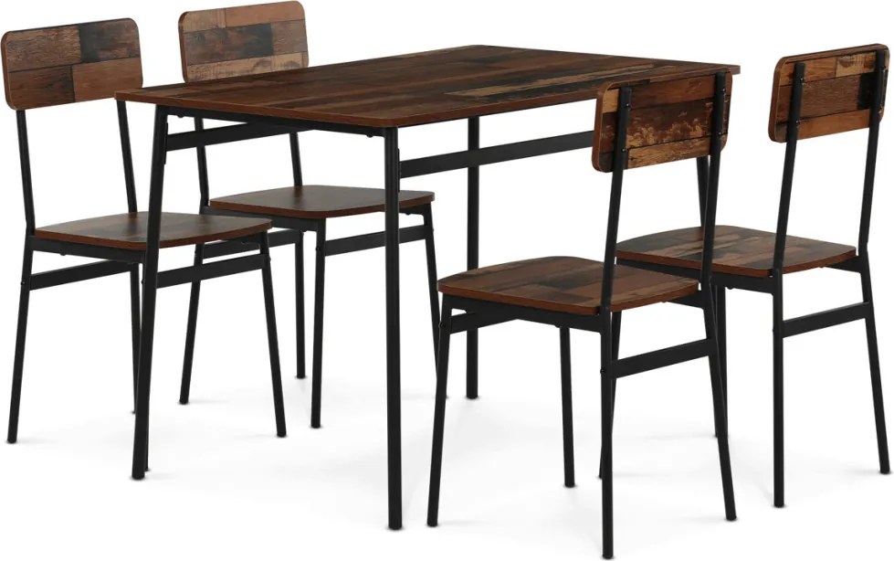 4 személyes old wood MDF étkezőgarnitúra 110x70x76 cm