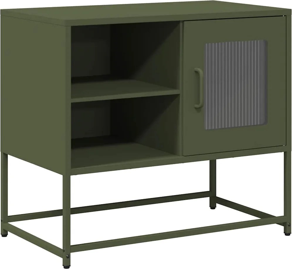 vidaXL olívazöld acél TV-szekrény 68 x 39 x 60,5 cm