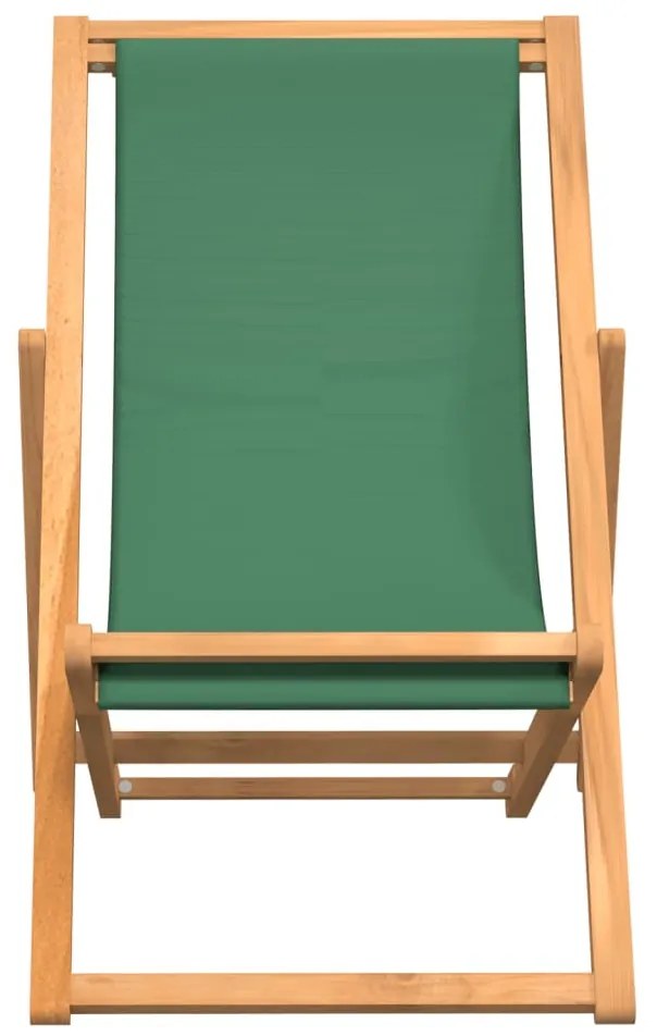Zöld összecsukható tömör tíkfa strandszék