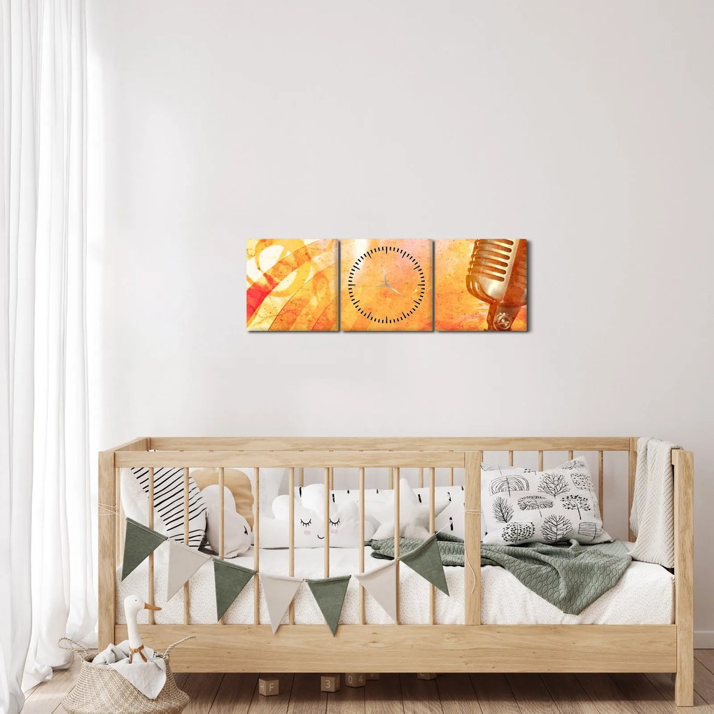 Kép - Retro mikrofon (órával) (90x30 cm)