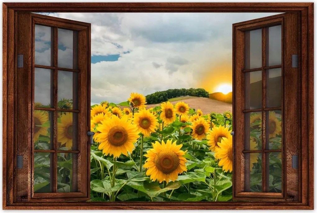 Poszterek 120x80 Tájkép Napraforgók