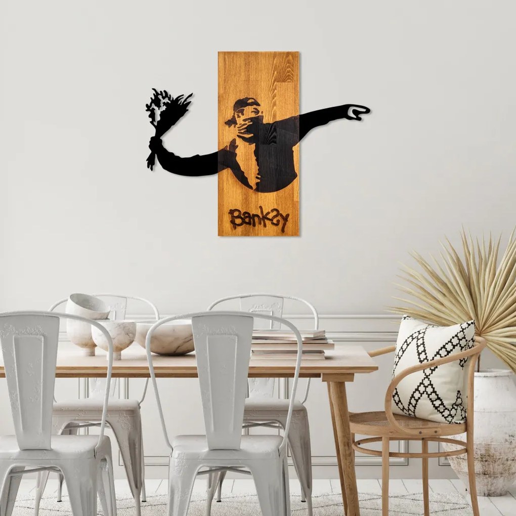 Banksy Virágdobó fa faldekoráció