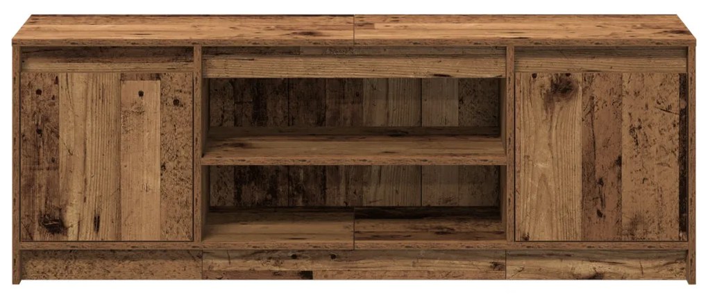 TV Szekrény LED-del - Régi Fa, 139,5x34x50 cm, Mérnöki Fából Készült