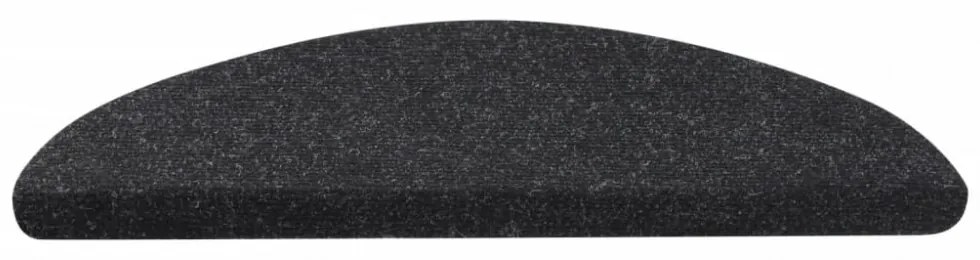 15 db antracitszürke lépcsőszőnyeg 56x17x3 cm