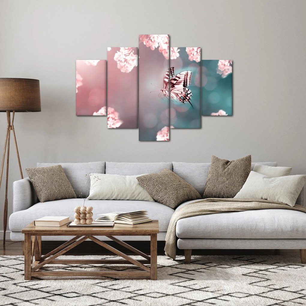 Kép - pillangó a virágok között (150x105 cm)