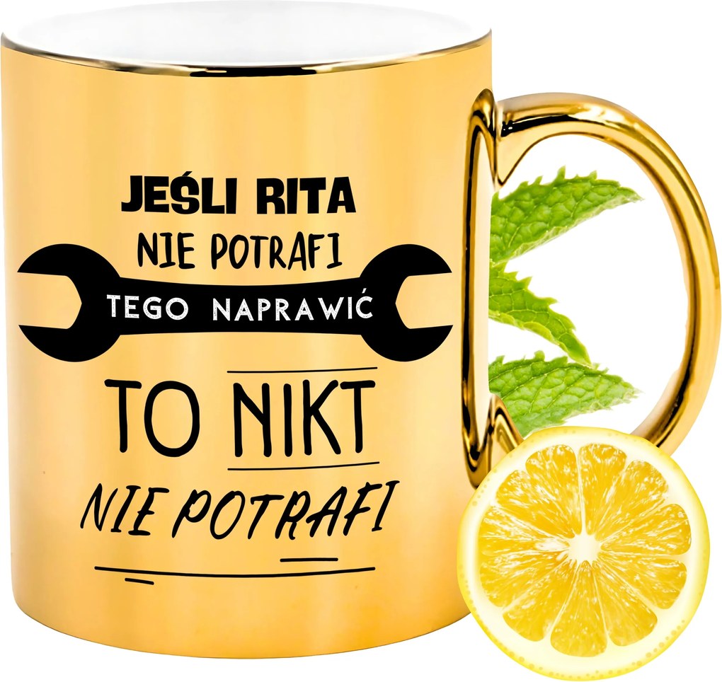 Prémium Arany Csillogó Bögre Rita Ajándék Nyomtatott Fotóval