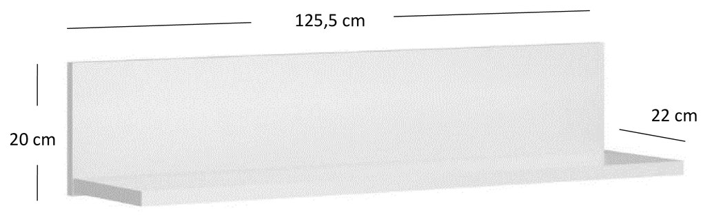 Polc 130 cm Ethan (fehér). 1052911
