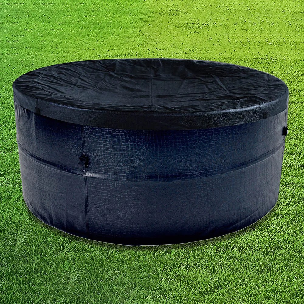 Avenli Saipan fekete bőrhatású dézsa pezsgőfürdő, 184 × 73 cm, 1200 l