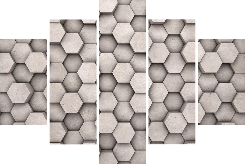 Kép - Hatszögek beton kivitelben (150x105 cm)