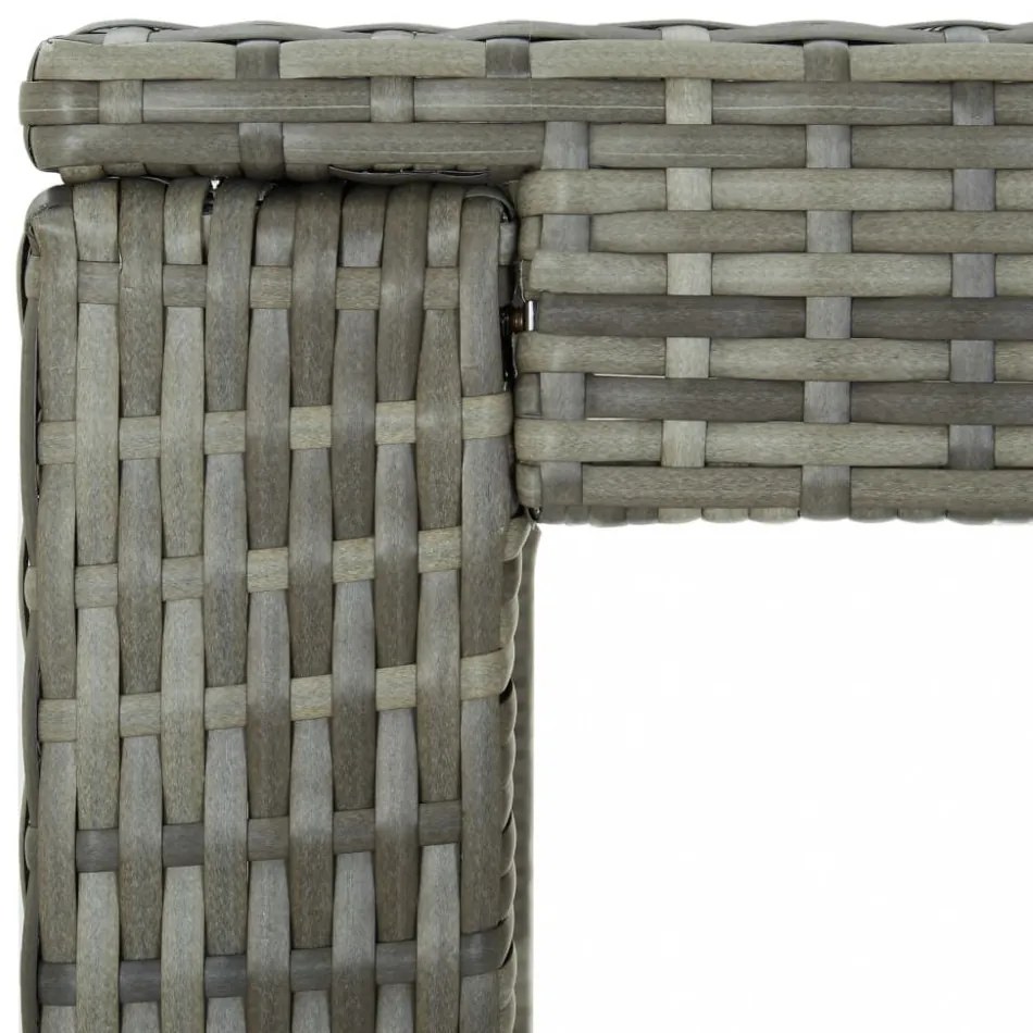 7 részes szürke polyrattan kültéri bárszett párnákkal