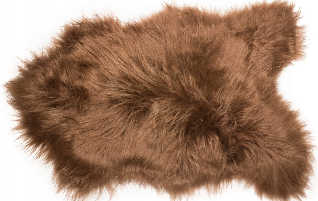 Természetes Báránybőr Hosszú Haj Barna Természetes Szőnyeg