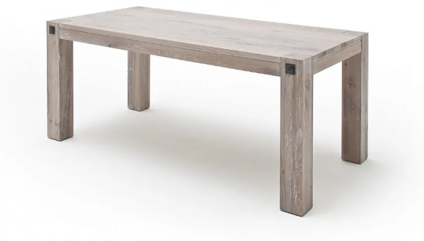 LEEDS Tömör Fehérített Tölgy Étkezőasztal 180x90cm