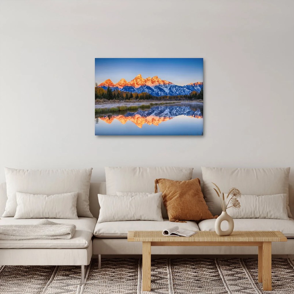 A havas hegycsúcsok képe (70x50 cm)