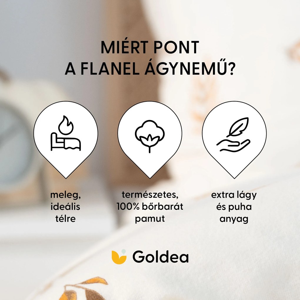 Goldea flanel ágyneműhuzat - őszi tökök és levelek 160 x 200 és 2db 70 x 80 cm