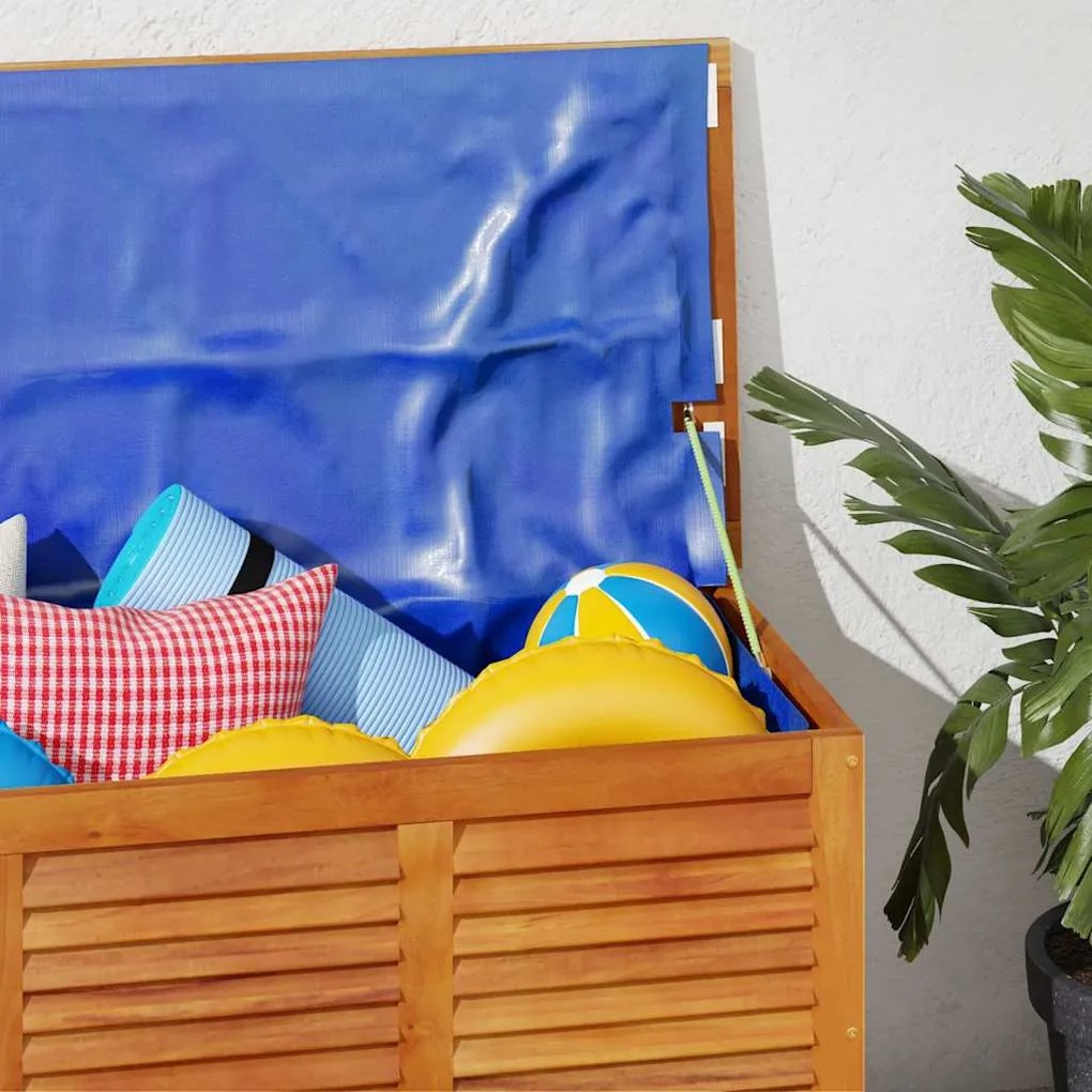vidaXL tömör akácfa kerti tárolóláda zsaluval 113 x 50 x 56 cm