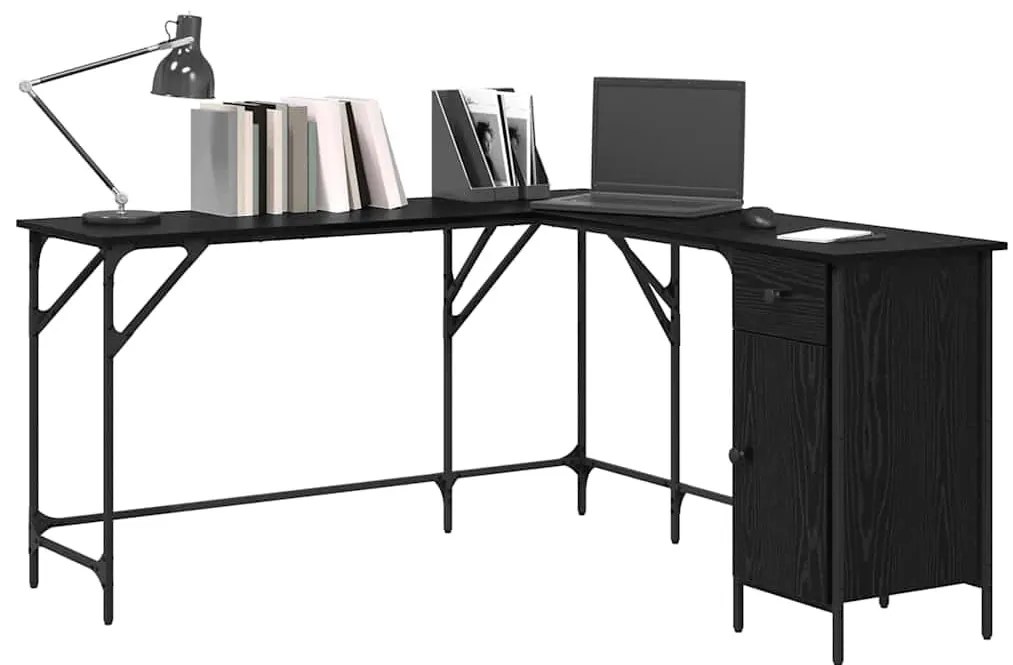 vidaXL Asztal Fekete tölgy 141 x 141 x 75 cm Faanyag