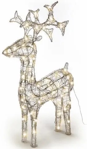 NEXOS Karácsonyi rénszarvas 100 cm meleg fehér