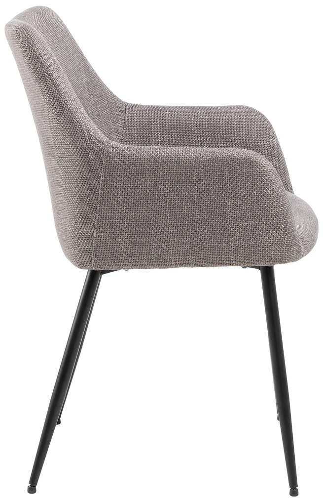 MAZZONI EXPORT VERA Világosszürke Taupe (Basel 34 szövet) - MODERN KÁRPITOZOTT KAGYLÓSZÉK LOFT STÍLUSÚ NAPPALIBA/ÉTKEZŐBE