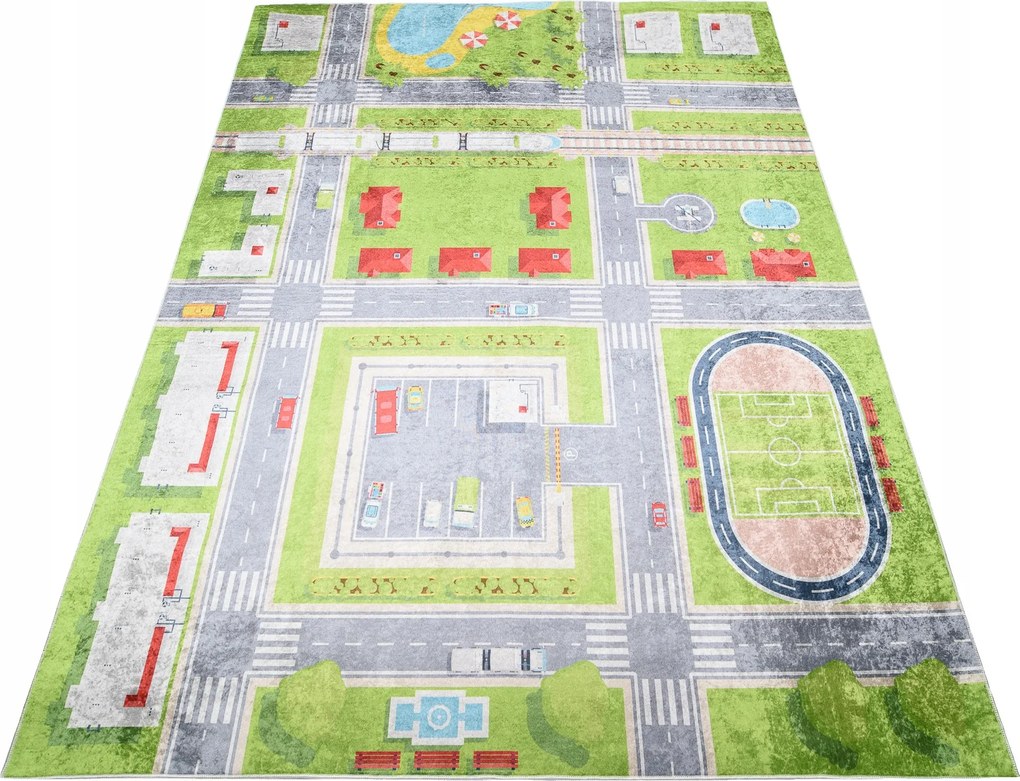 Gyerekszőnyeg Színes 80x150 Város Utca Autók