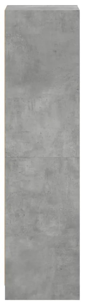 betonszürke magasszekrény üvegajtókkal 35 x 37 x 142 cm