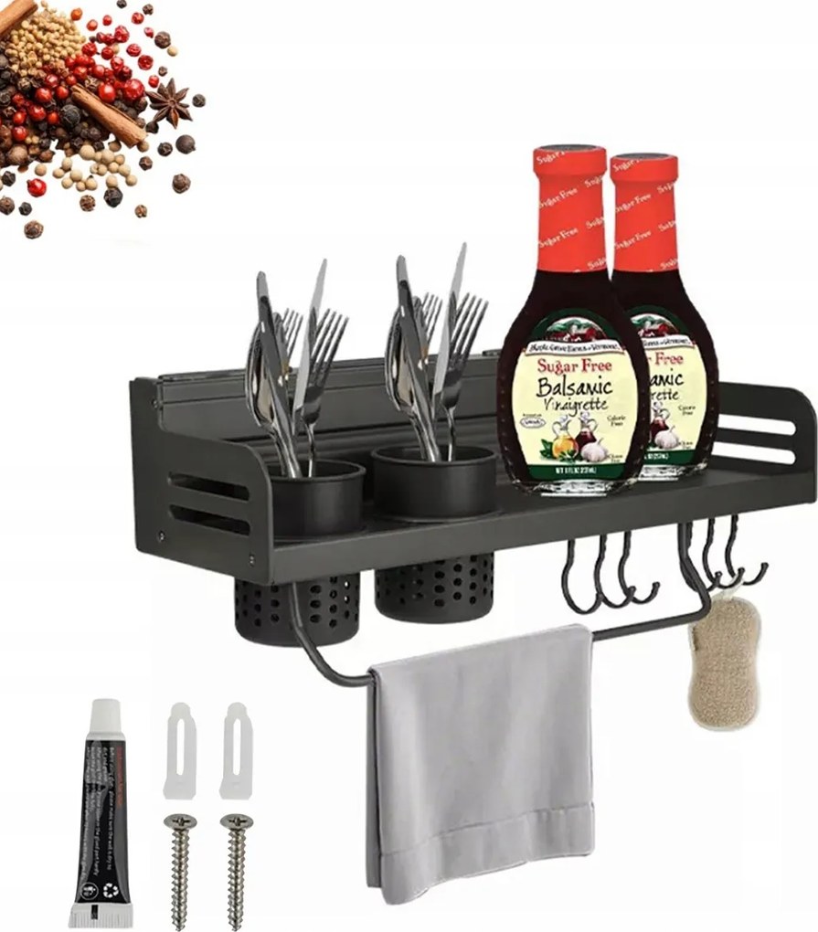 Konyhai polc fűszerek és Akcesoria számára törölközőtartóval