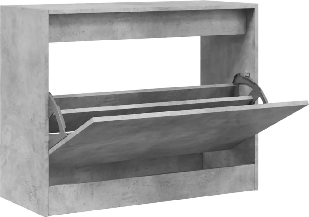 vidaXL betonszürke szerelt fa cipőszekrény 80 x 34 x 63 cm