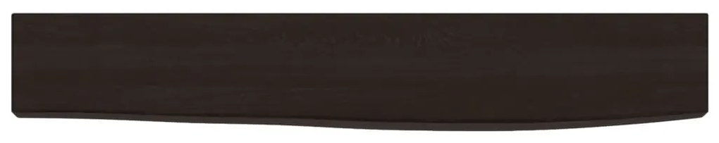 sötétbarna kezelt tömör tölgyfa fali polc 60x10x4 cm