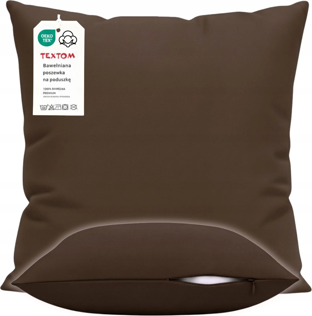 Párnahuzat 40x40 cm Pamut 100% Sima Barna Csokoládé Jancsi