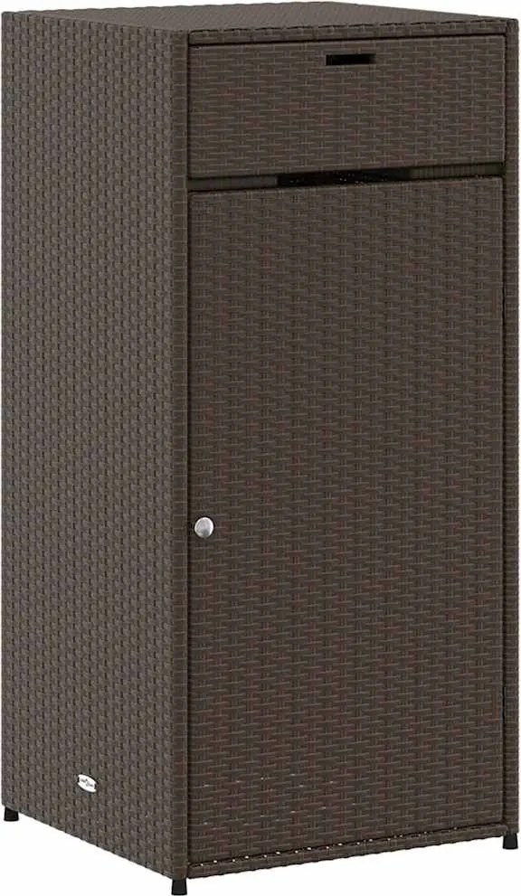 vidaXL barna polyrattan kerti tárolószekrény 55 x 55 x 111 cm