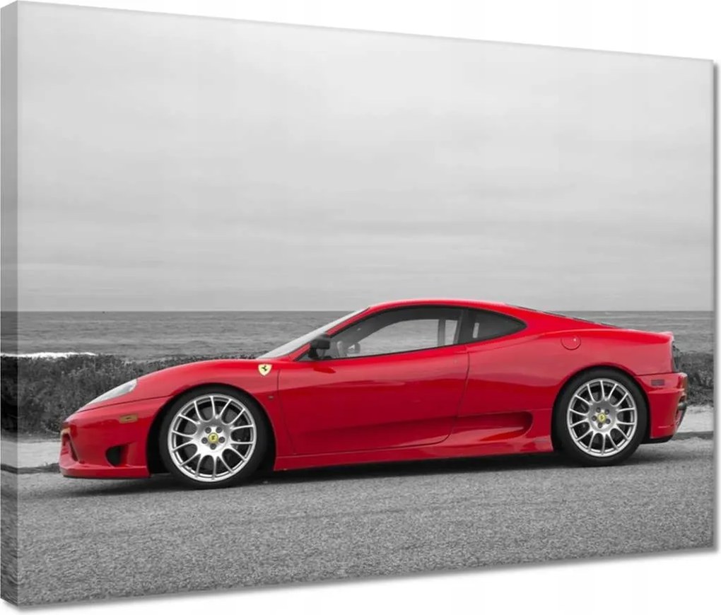 Vászonkép 40x30 Piros Ferrarik a tengerparton