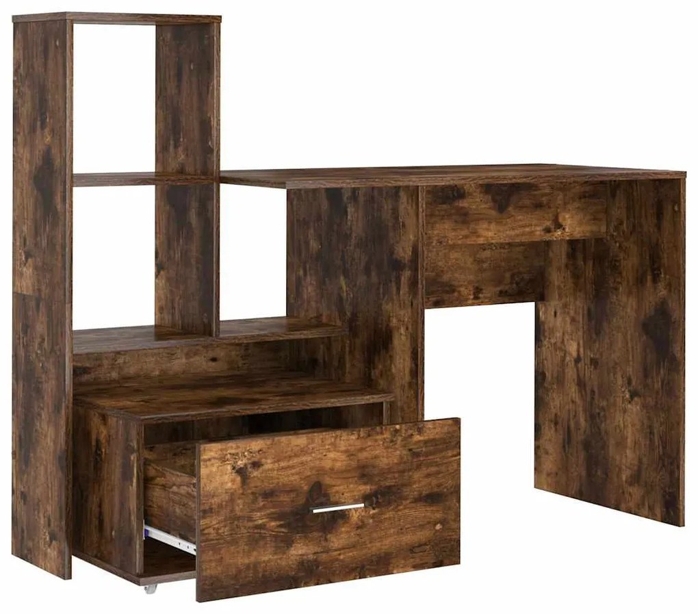 Asztal fiókkal Füstölt tölgy 131.5 x 50 x 106.5 cm Faanyag