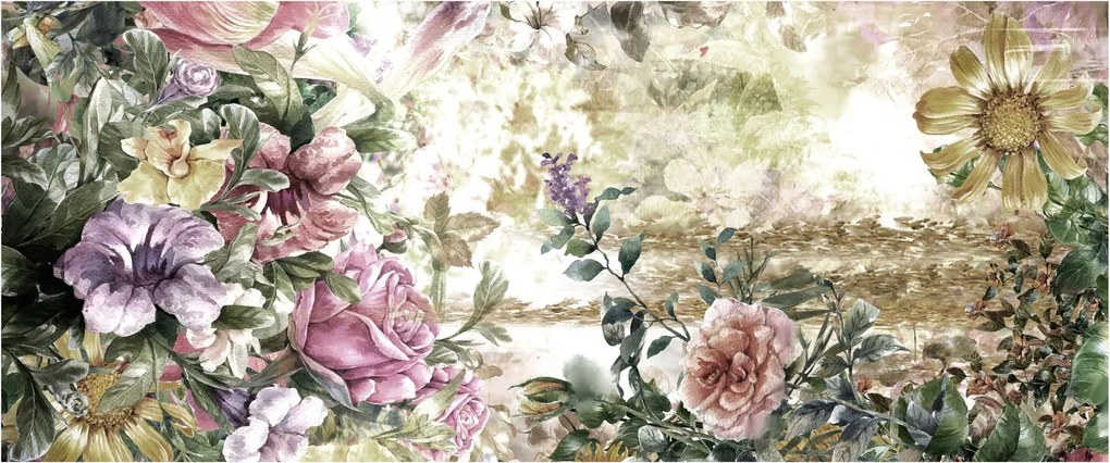 Kép - Design virágok (120x50 cm)